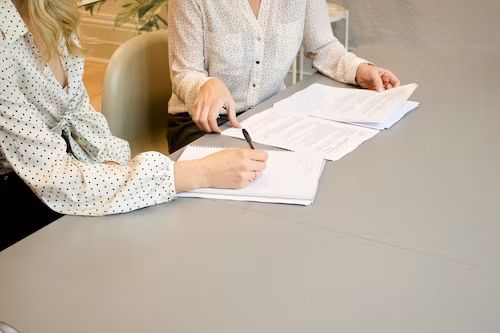 woman making letterhead