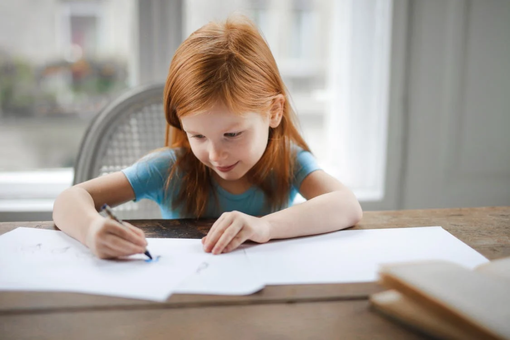 girl writing something