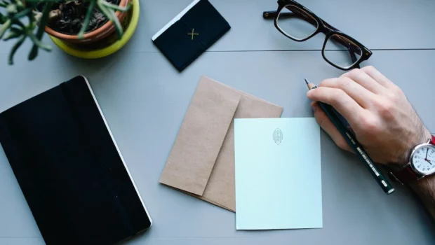 professional letterhead on the table