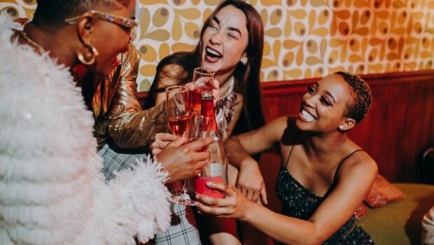 Women Having a Toast at the Party