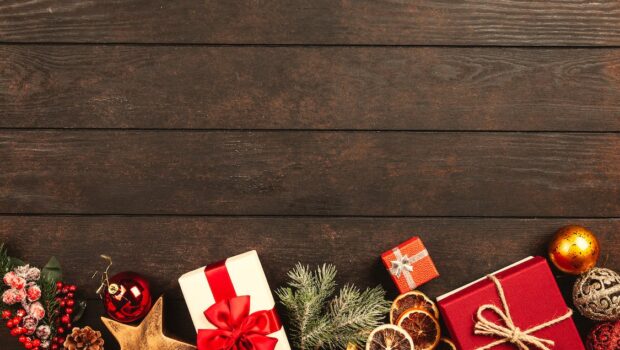 Christmas Gifts On Brown Parquet Floor