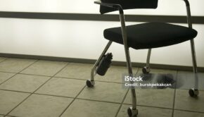 Office chair with canteen attached,